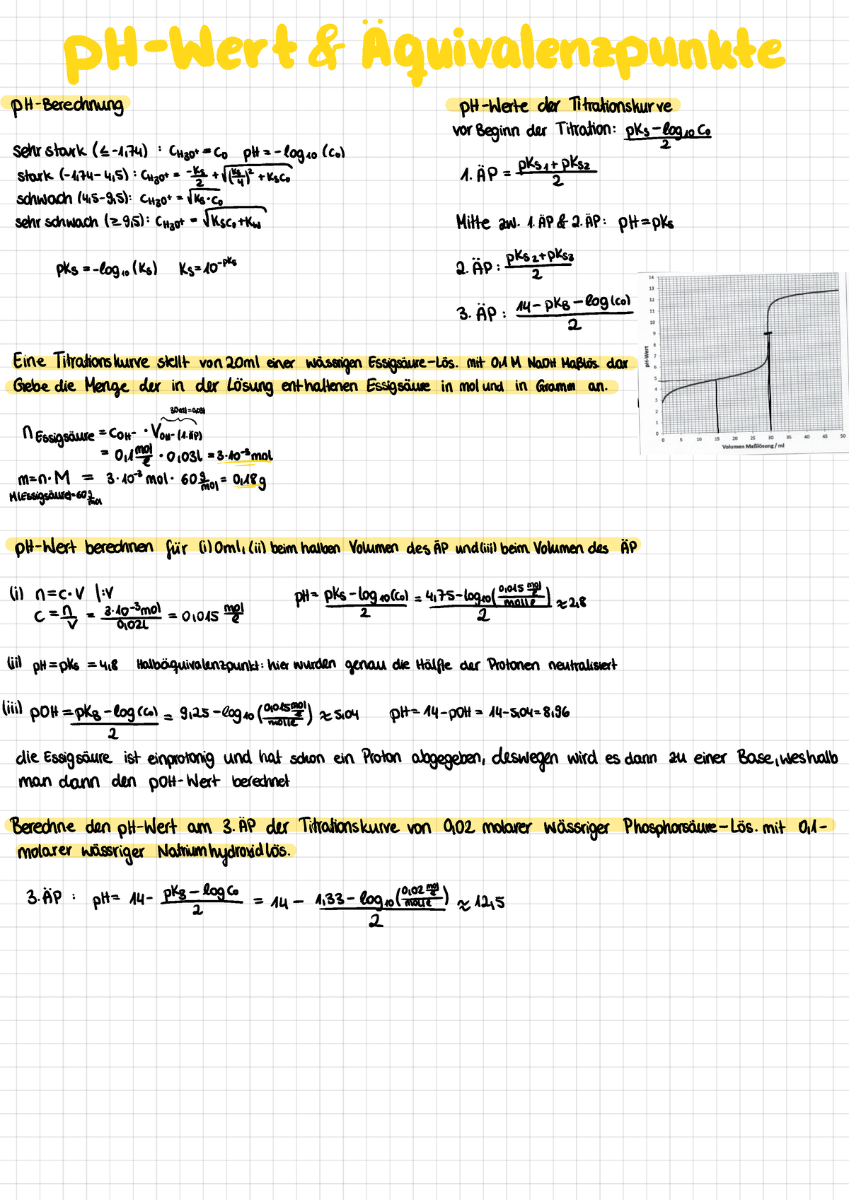 PH-Wert&Äquivalenzpunkt Berechnungen - PH Wert & Äquivalenz Punkte ...