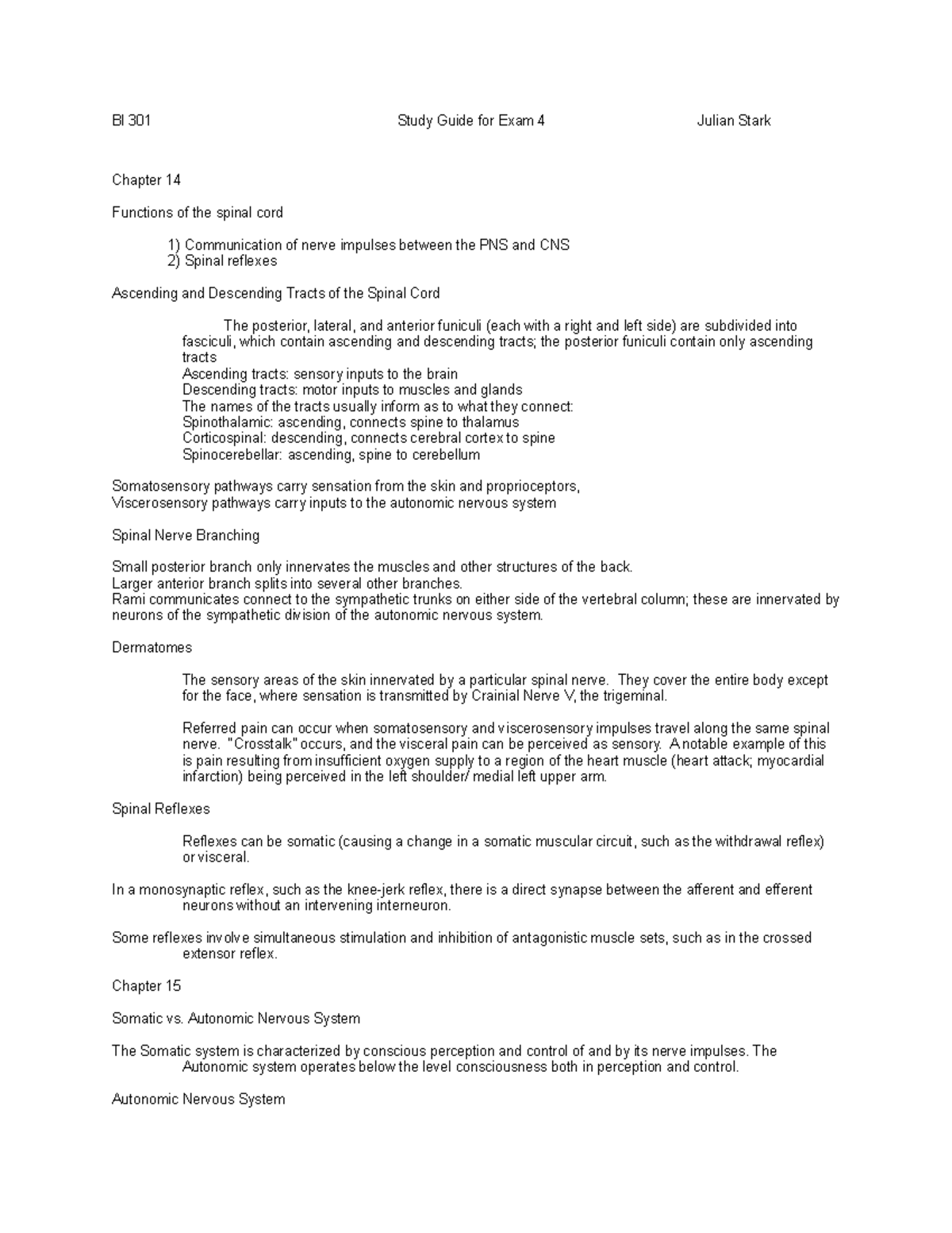 Study Guide for Exam 4 - Chapters 14 and 15 - E2 - F22 - BI 301 Study ...