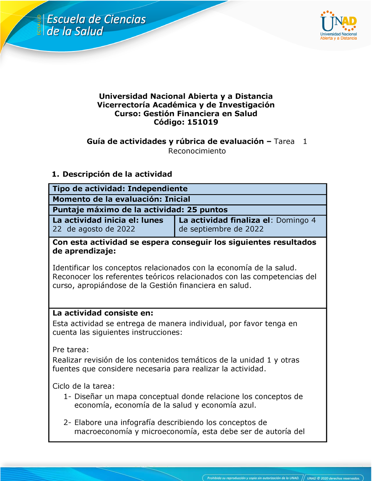 Guía de actividades y rúbrica de evaluación - Unidad 1 - Tarea 1 ...