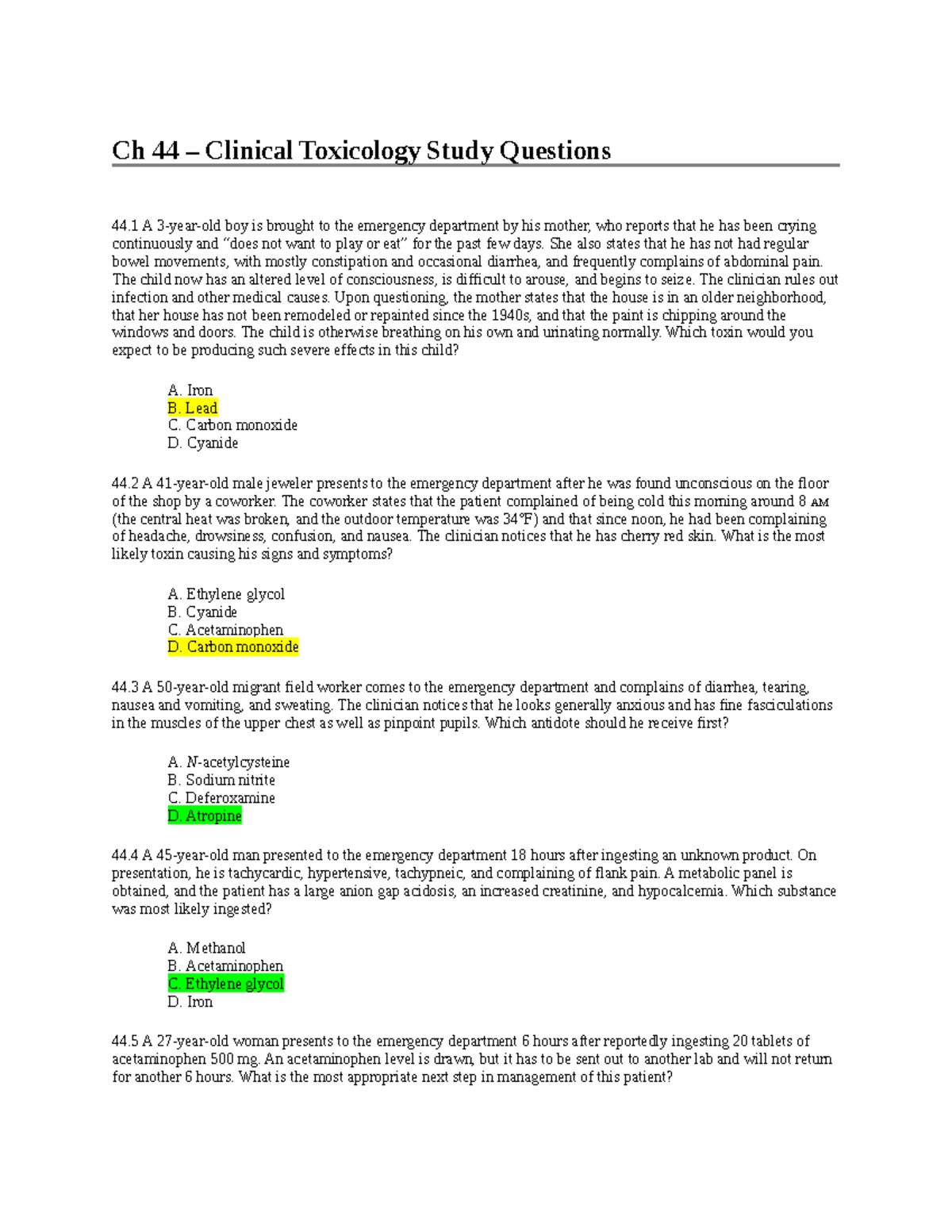 n550-ch-44-study-questions-ch-44-clinical-toxicology-study