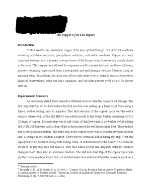 Complete experimental design lab report - 6KDQQRQ %DJQDO -HVVLFD ...