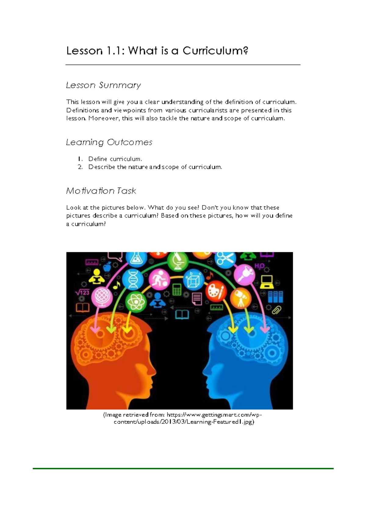 Module1Lesson1.1 For educational purpose only Lesson 1 What is
