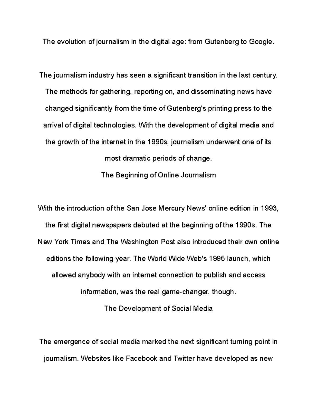 Untitled document - just notes for edge - The evolution of journalism ...