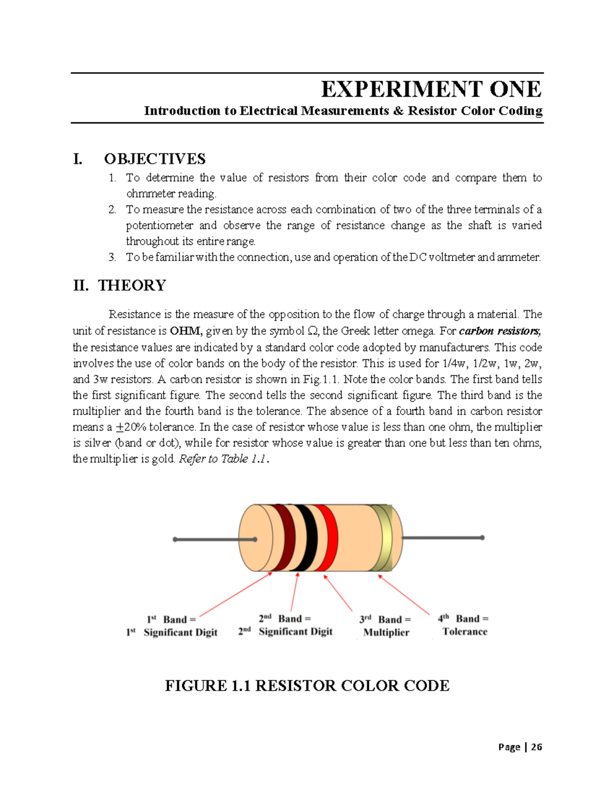 BEE LAB Experiment 1 - Lab report - EXPERIMENT ONE Introduction to ...