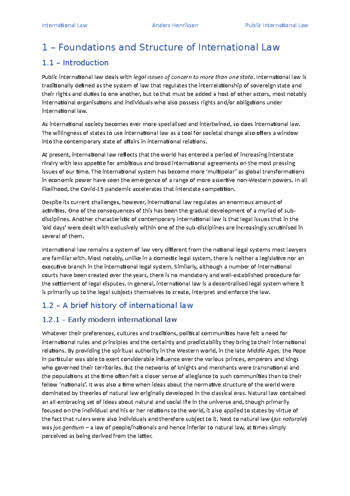 Summary Henriksen Chapter 1 - 1 – Foundations and Structure of ...