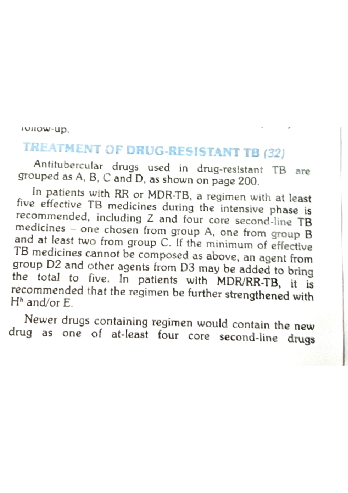 Treatment of drug. resistant TB - Human Resource Management - Studocu
