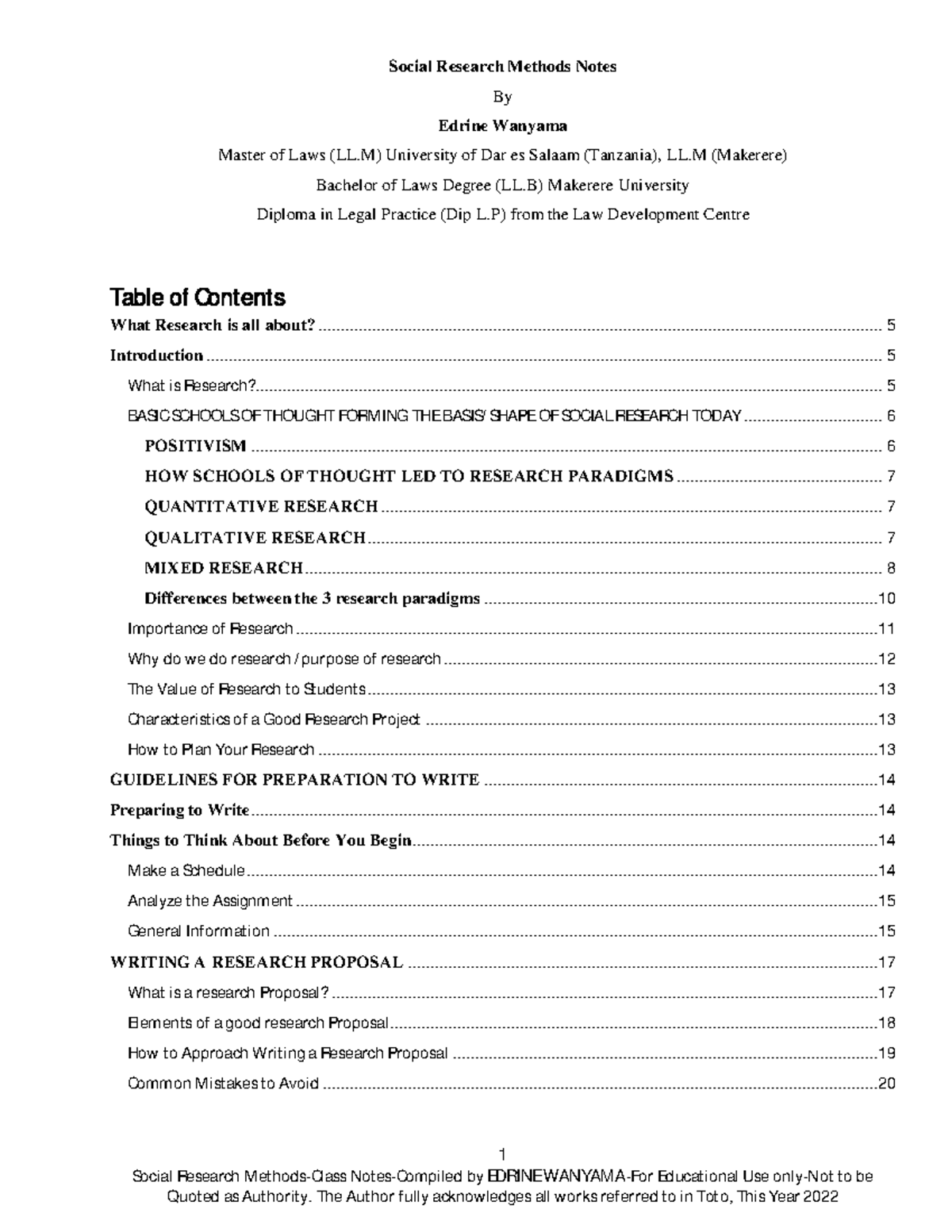 2022 Social Research Methods Class Notes Social Research Methods