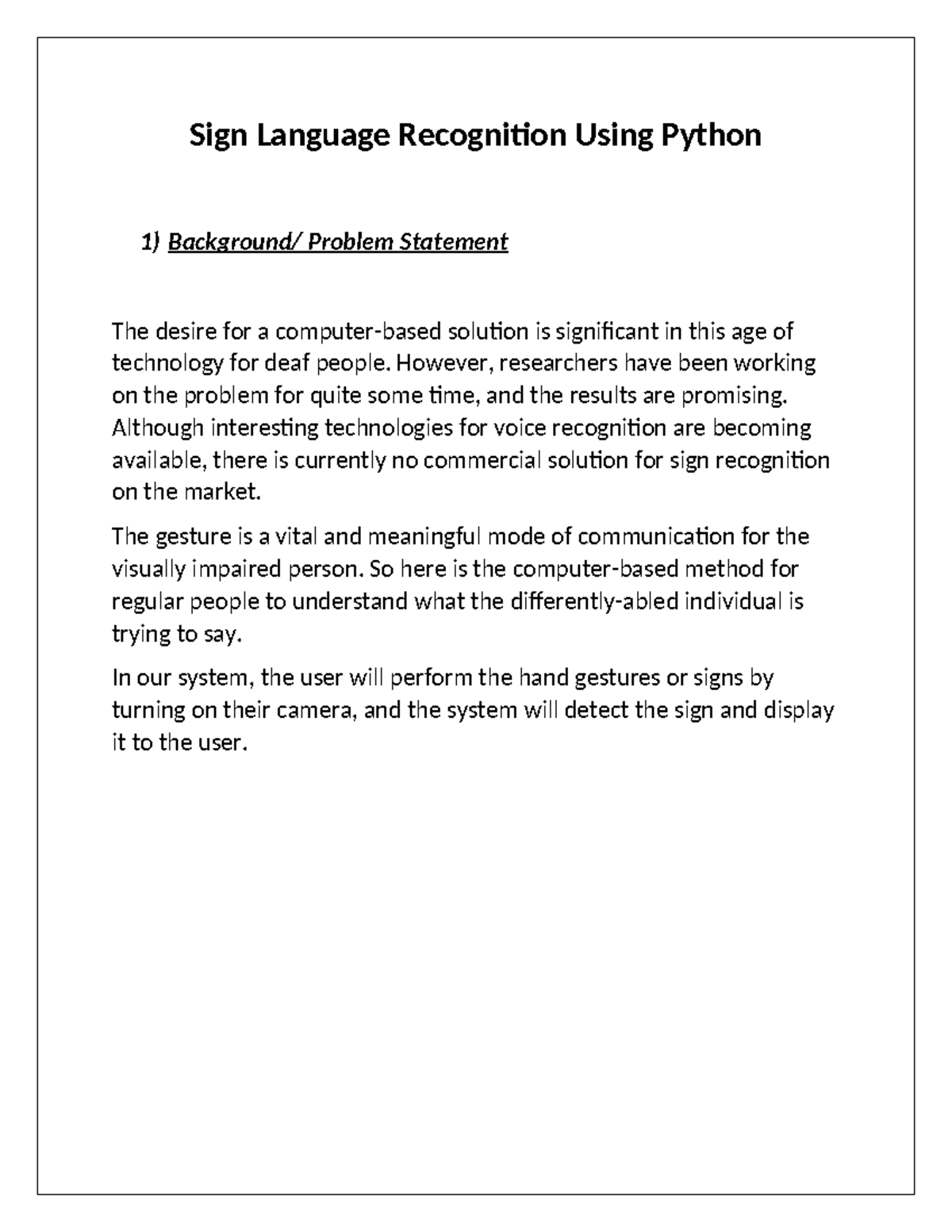 Sign language pdf - Sign Language Recognition Using Python 1 ...
