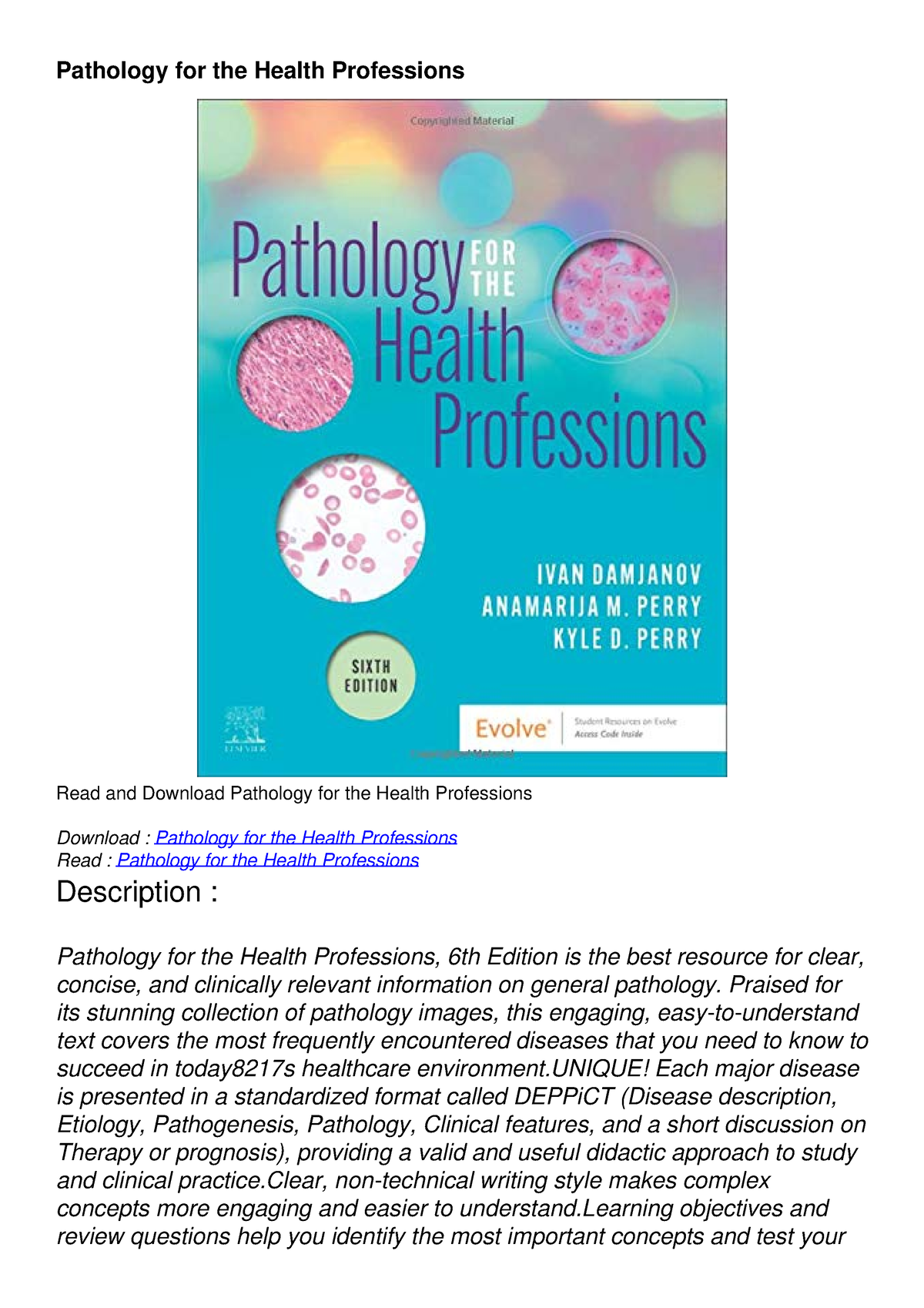 PDF (read Online) Mechanisms Of Disease A Textbook Of Comparative ...