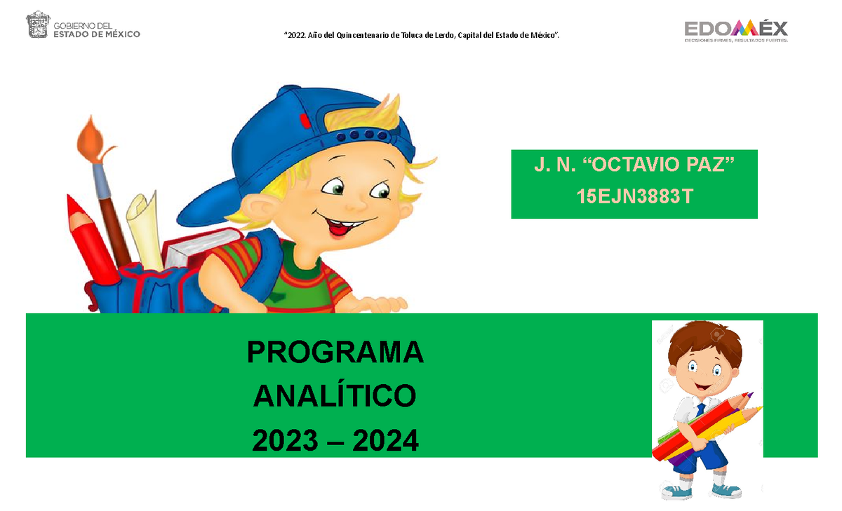 Programa Analítico 2023 2024 PROGRAMA ANALÍTICO 2023 2024 J. N