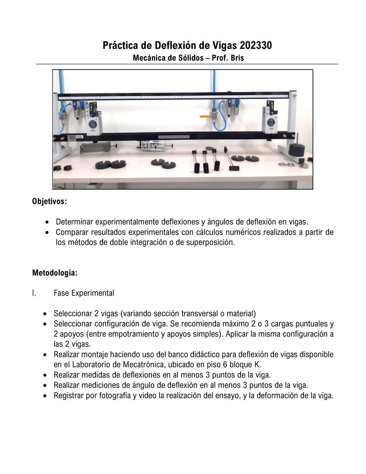 Práctica De Deflexión De Vigas 202330 - Pr·ctica De DeflexiÛn De Vigas ...