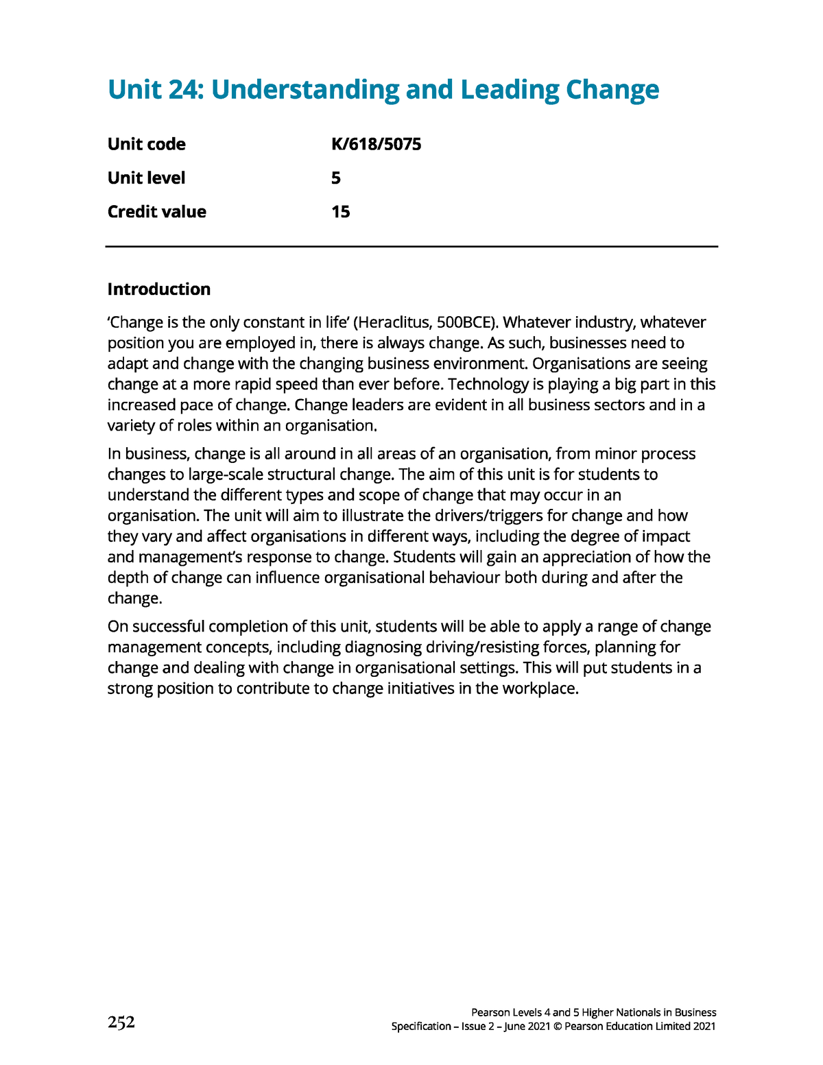 understanding and leading change assignment sample