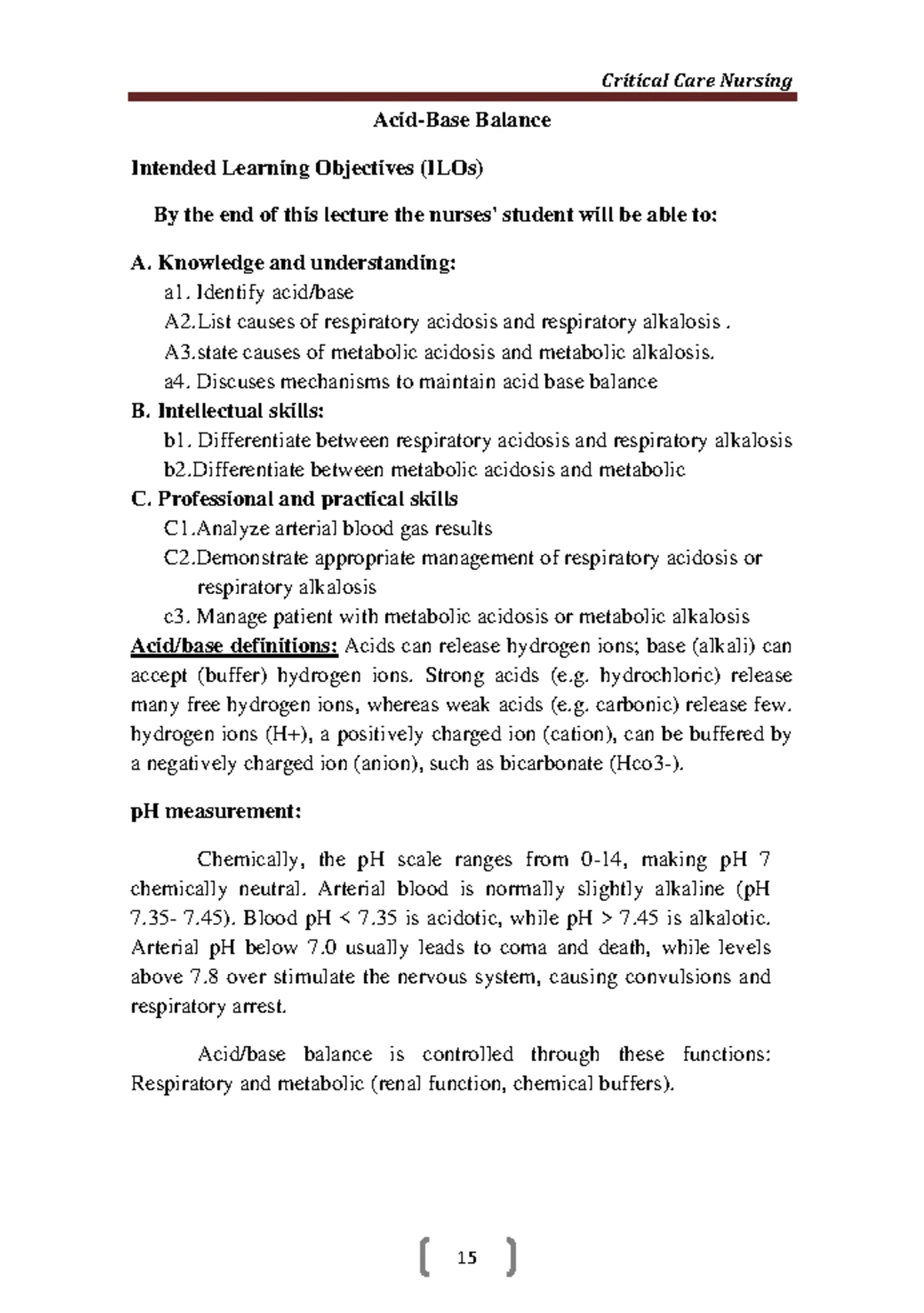 Acid-Base Balance - Critical Care Medicine – Acid-Base Balance Normal ...