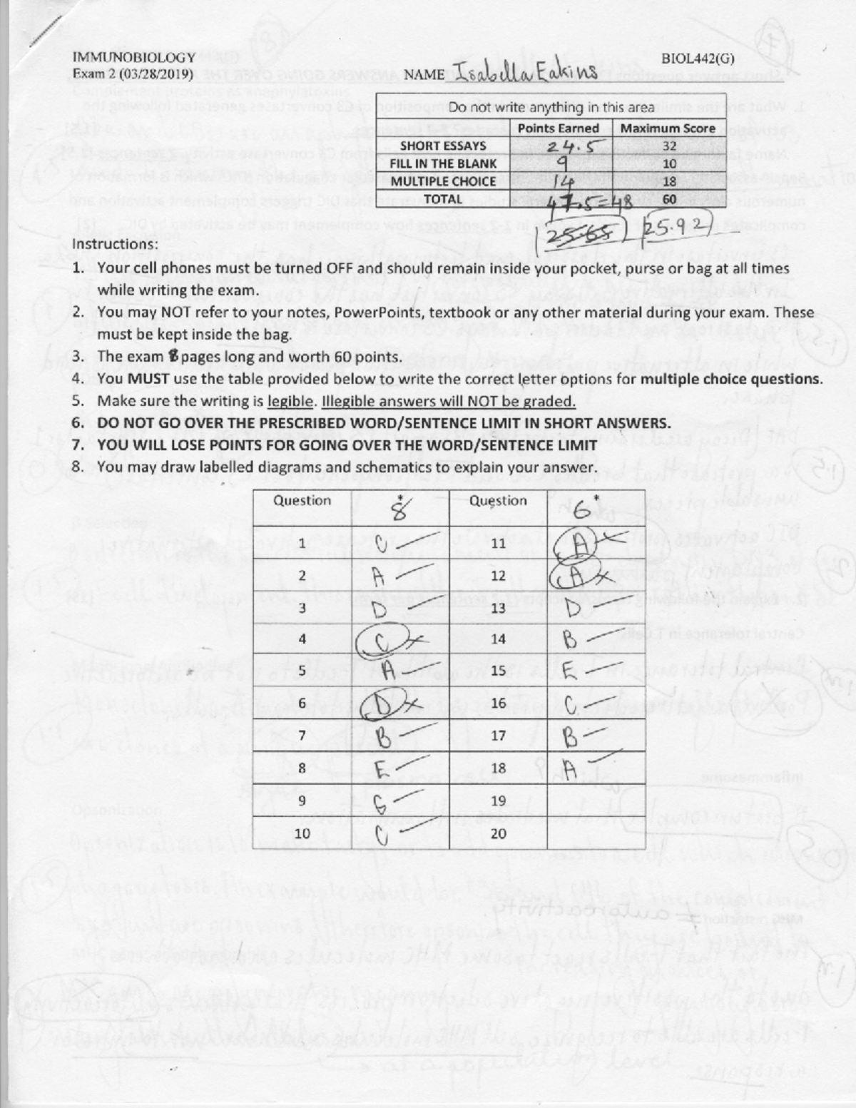 Exam 2 - Exam 2 - BIOL 442 - Studocu