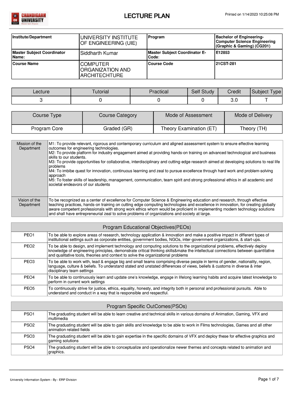 COA - Program Educational Objectives(PEOs) PEO1 To be able to explore ...