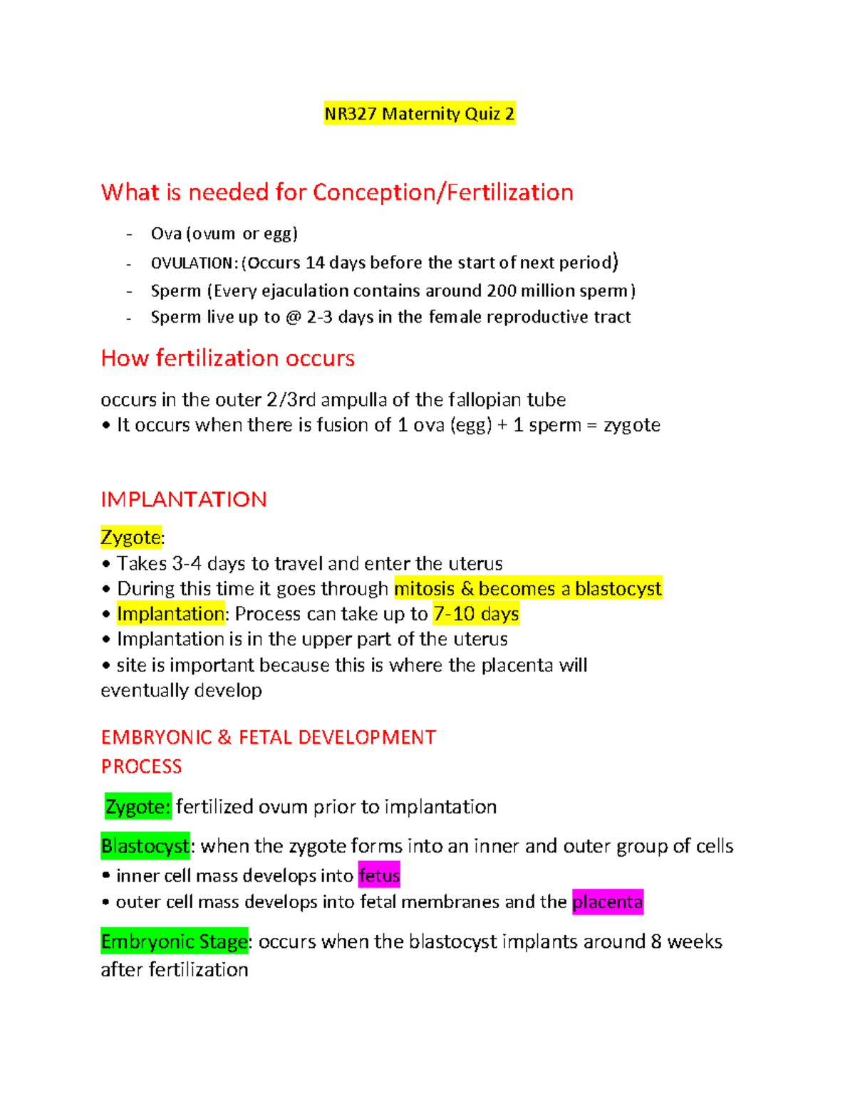 NR327 Maternity Quiz 2 Quiz 2 NR327 Maternity Quiz 2 What is needed