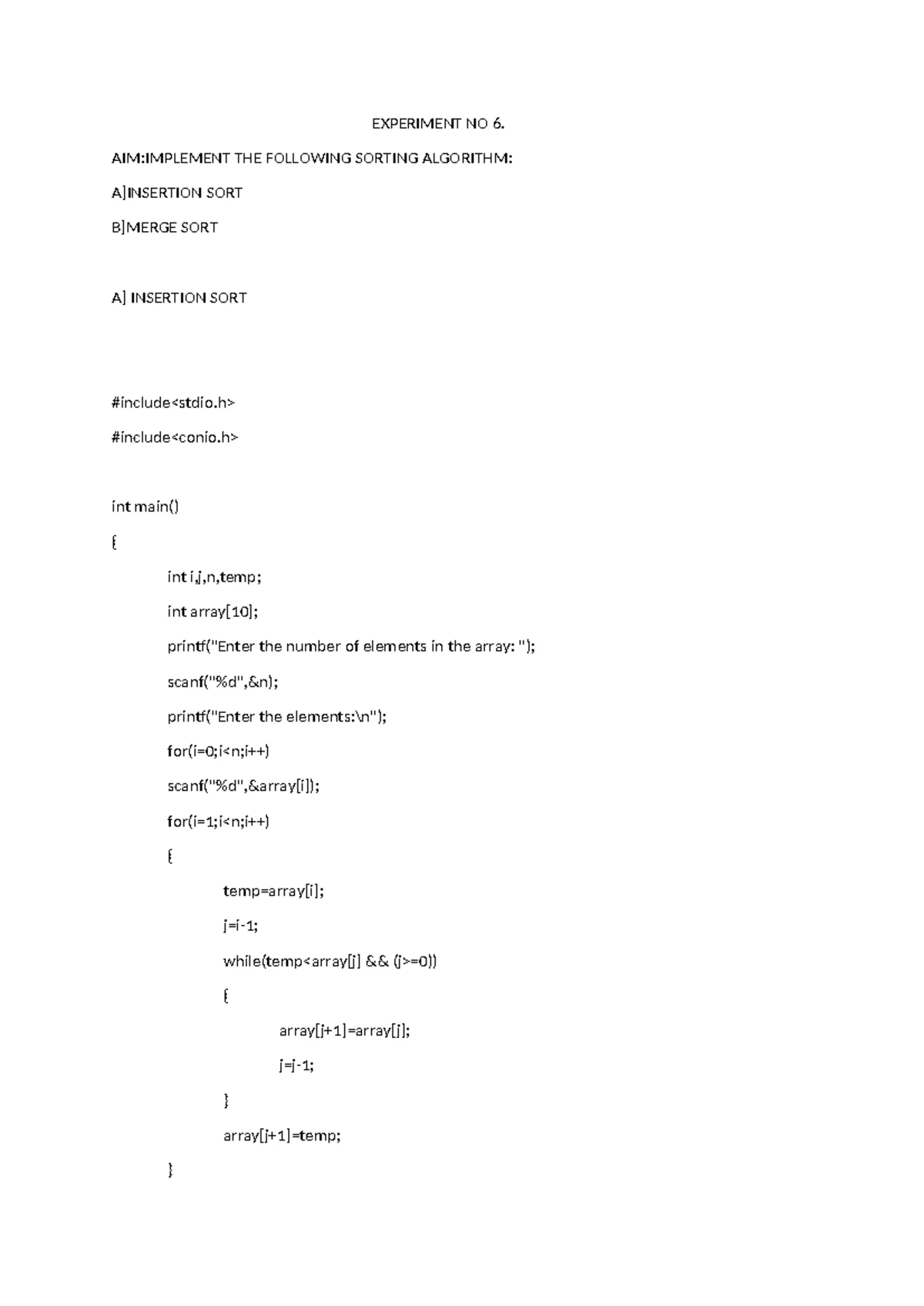 Experiment NO 9 - EXPERIMENT NO 9 AIM: WRITE A PROGRAM TO IMPLEMENT ...