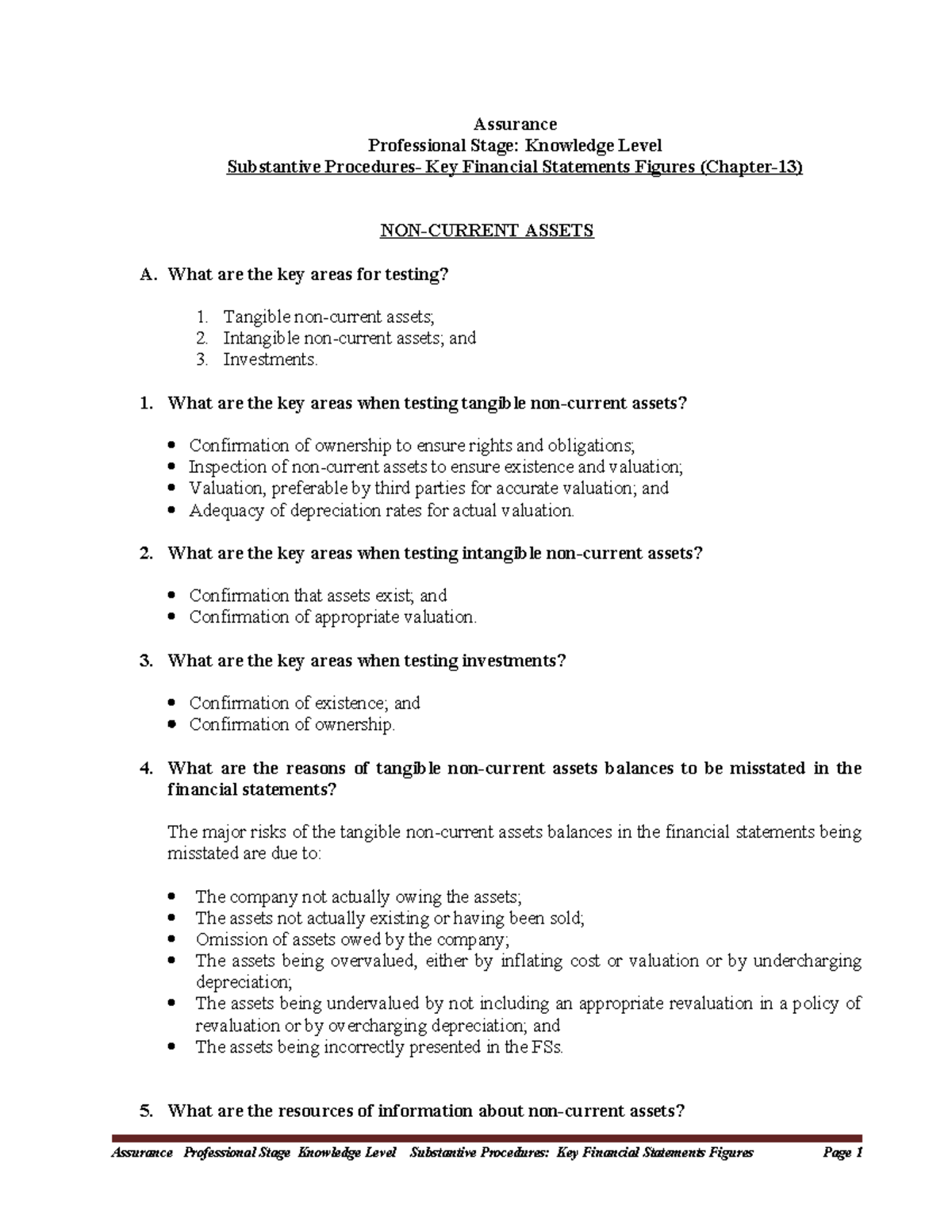 Chapter- 13, Substantive Procedures- Key Financial Statements Figures ...