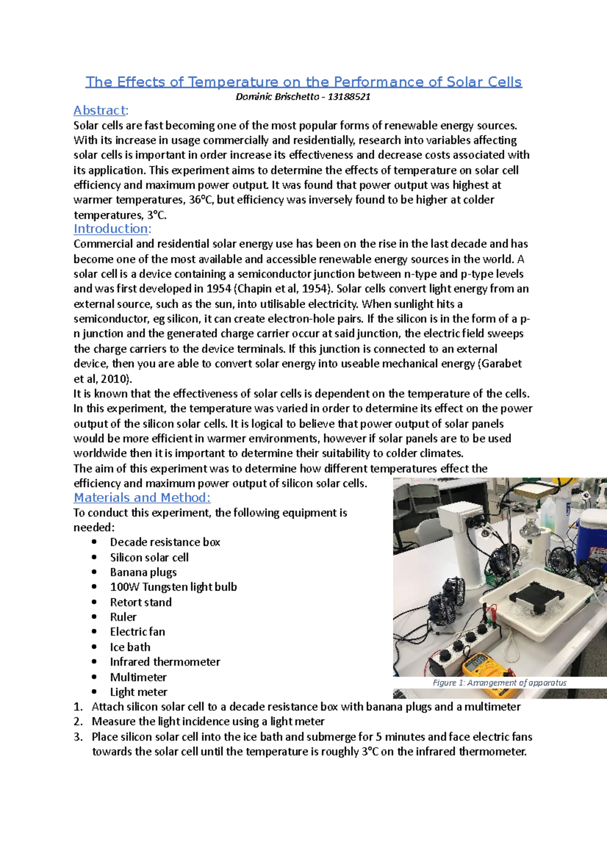 The Effects of Temperature on the Performance of Solar Cells - With its ...