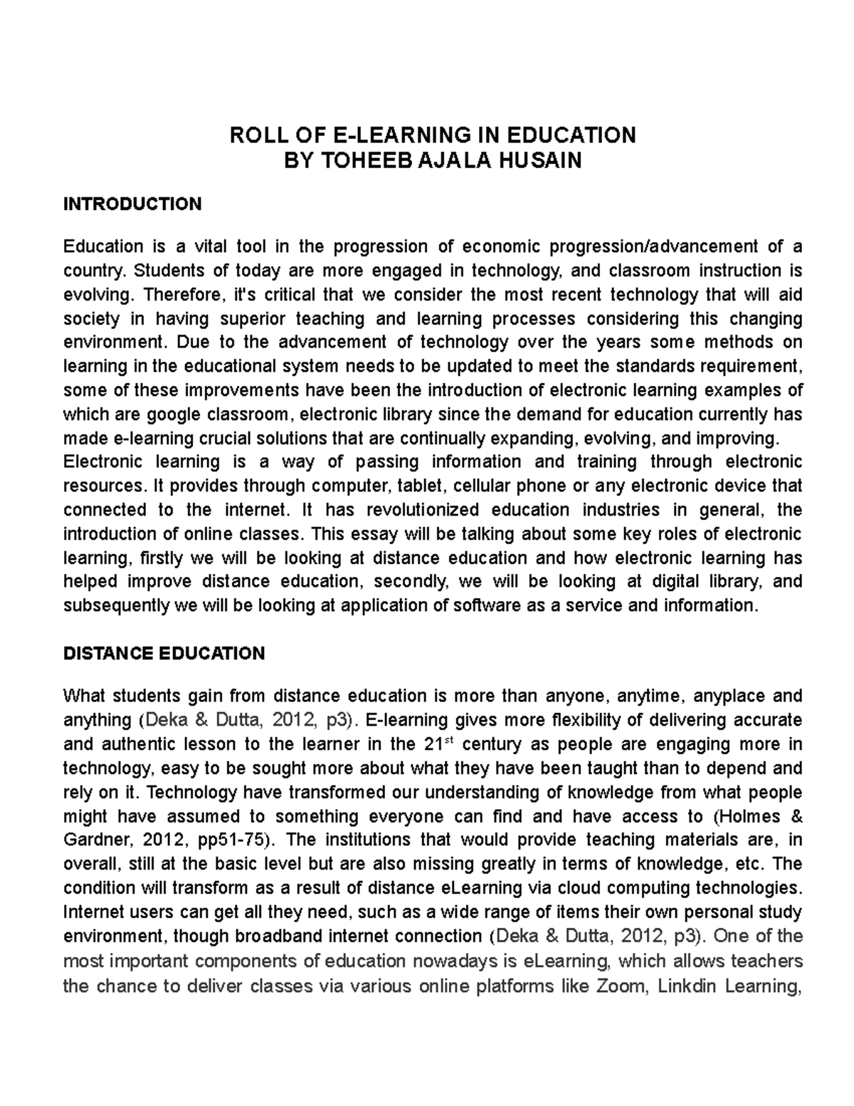 ROLL OF E-LEARNING IN EDUCATION - Students of today are more engaged in ...