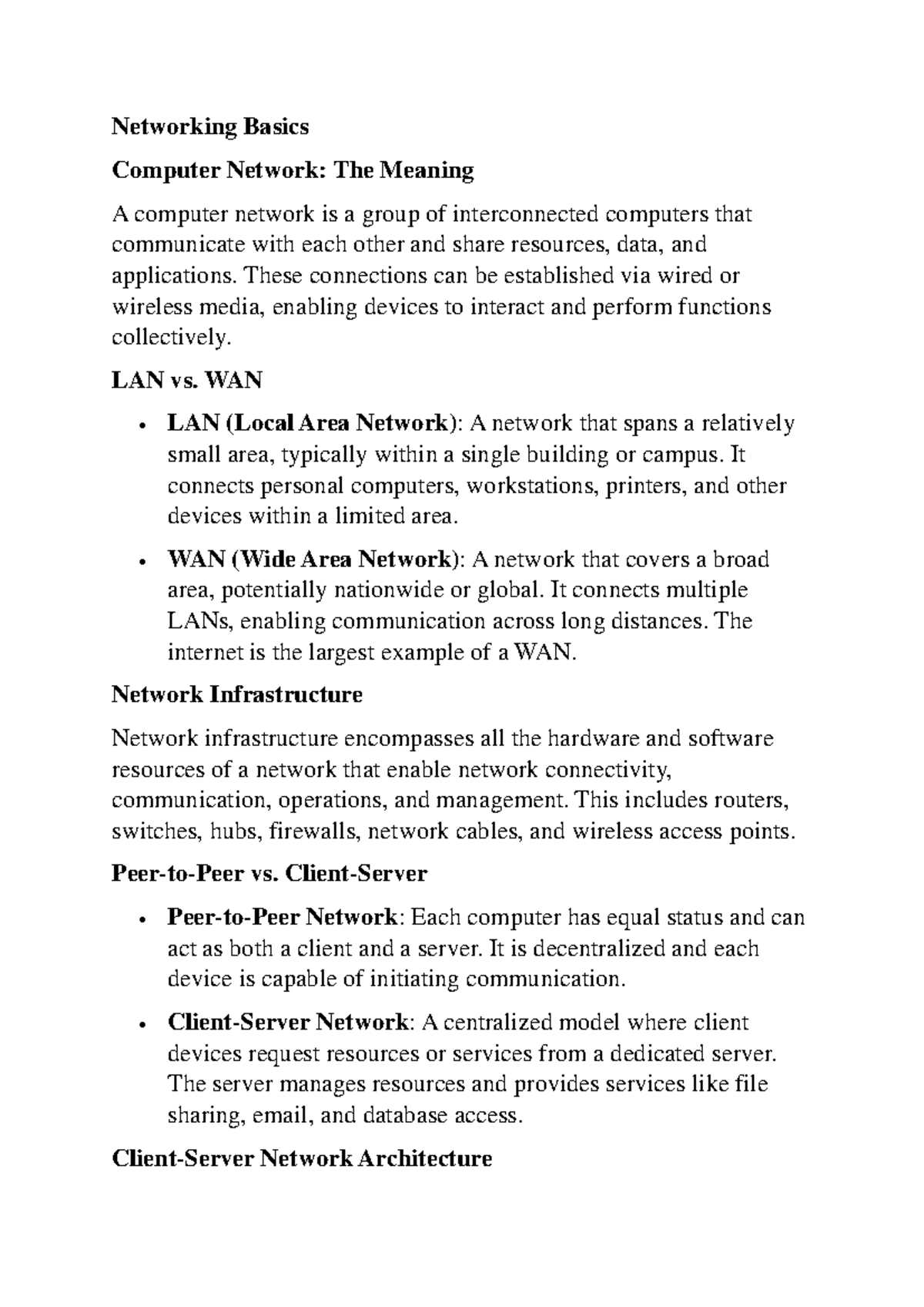 Networking Basics - Networking Basics Computer Network: The Meaning A ...