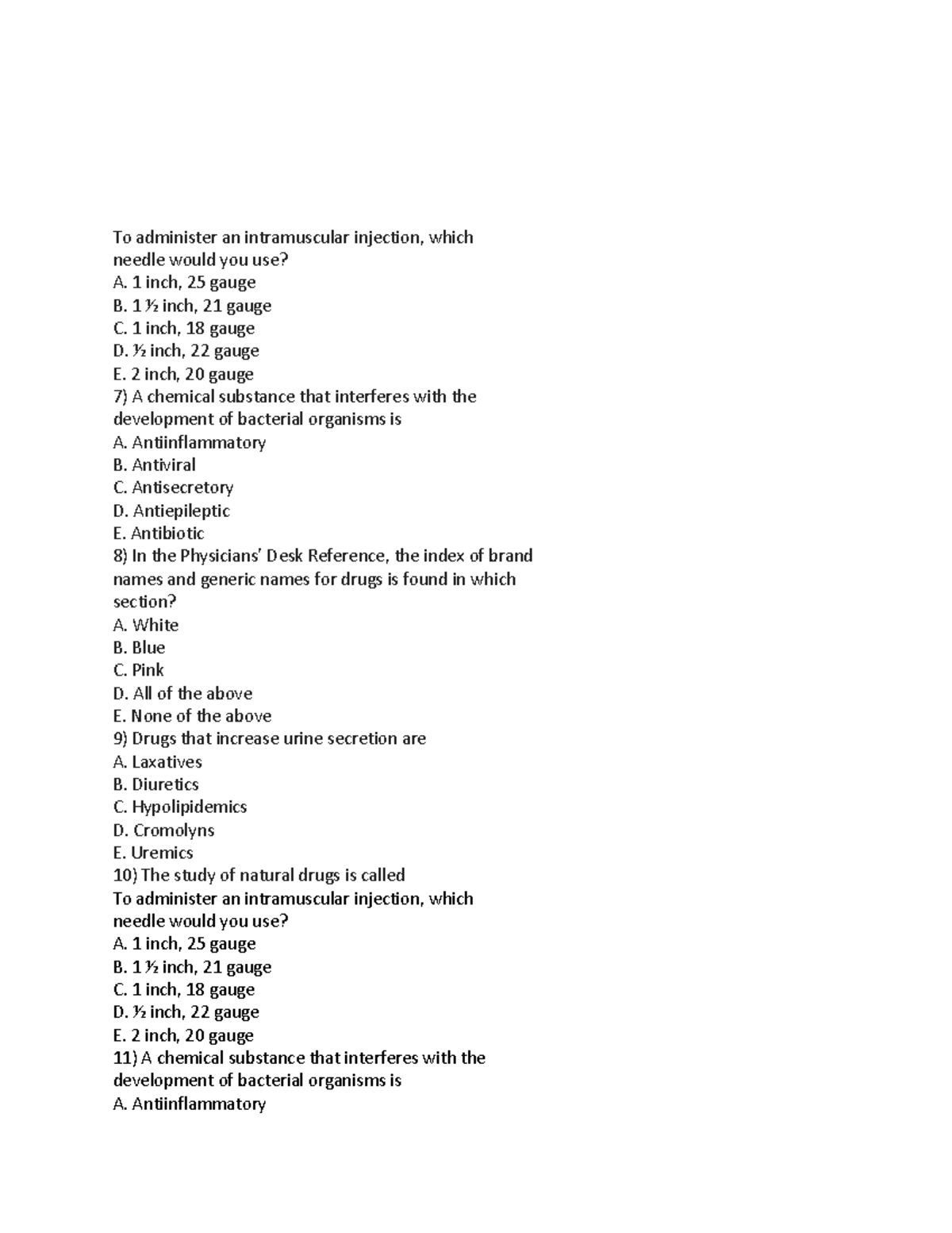 MA 2 - Medical Assiatant questions - To administer an intramuscular ...