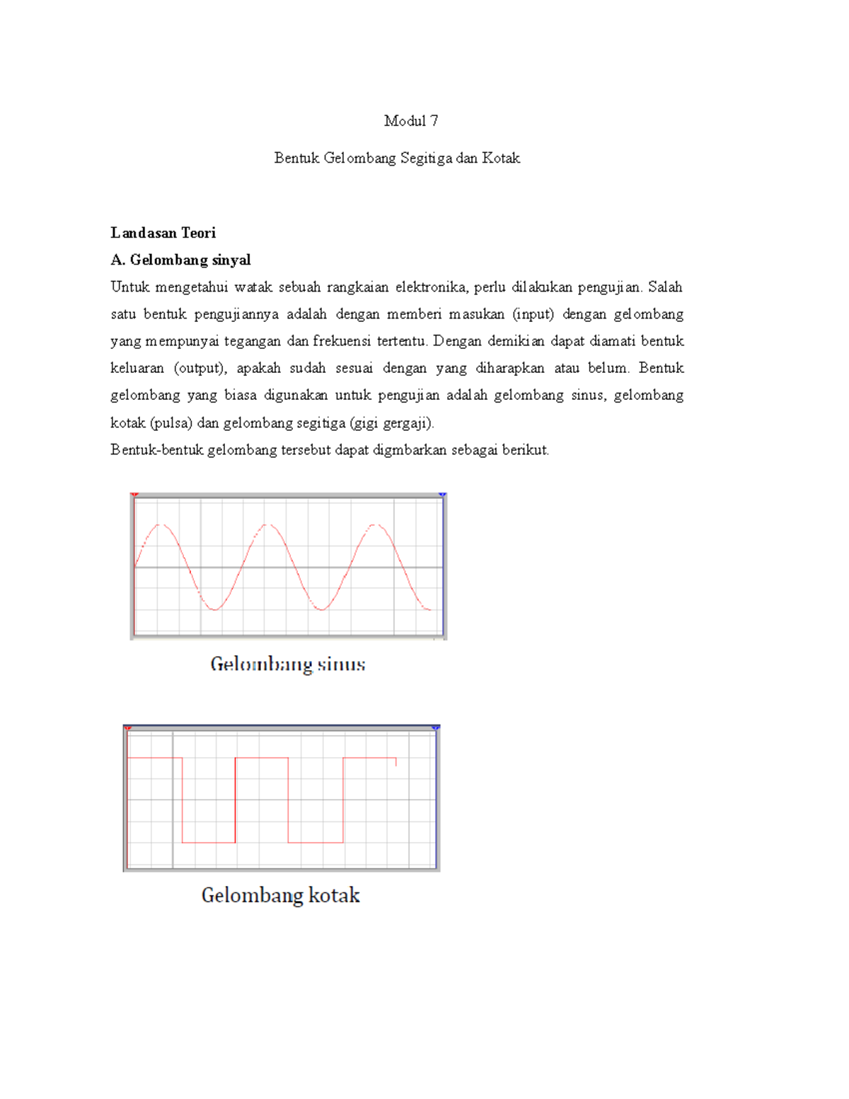Modul Gelombang Segitiga Dan Kotak Modul Bentuk Gelombang