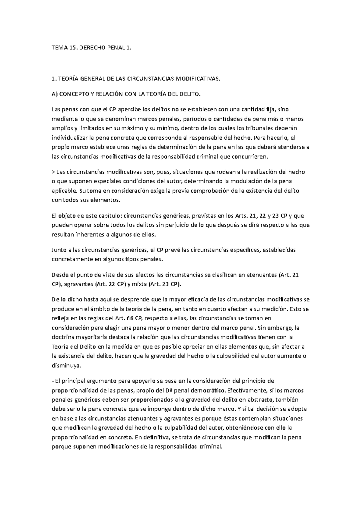 Tema 15 Circunstancias Modificativas Penal 1 ULPGC - TEMA 15. DERECHO ...