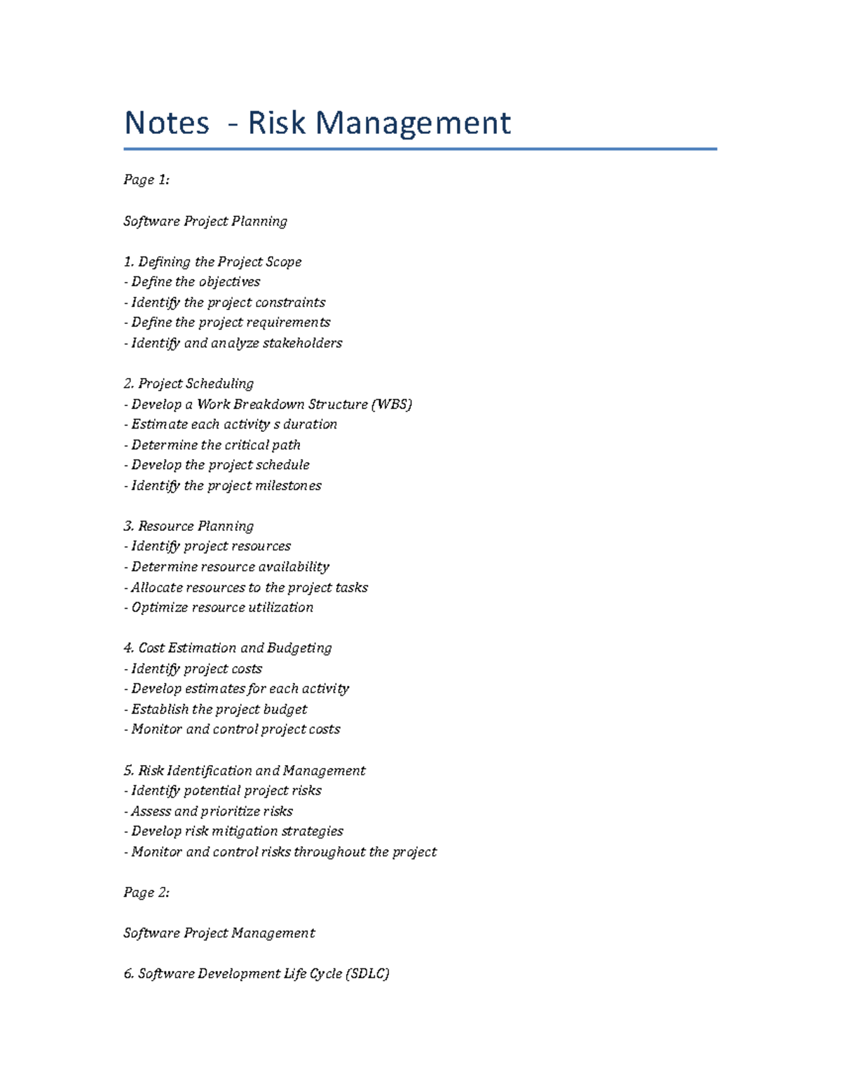 3.5.1 managing risk assignment notes