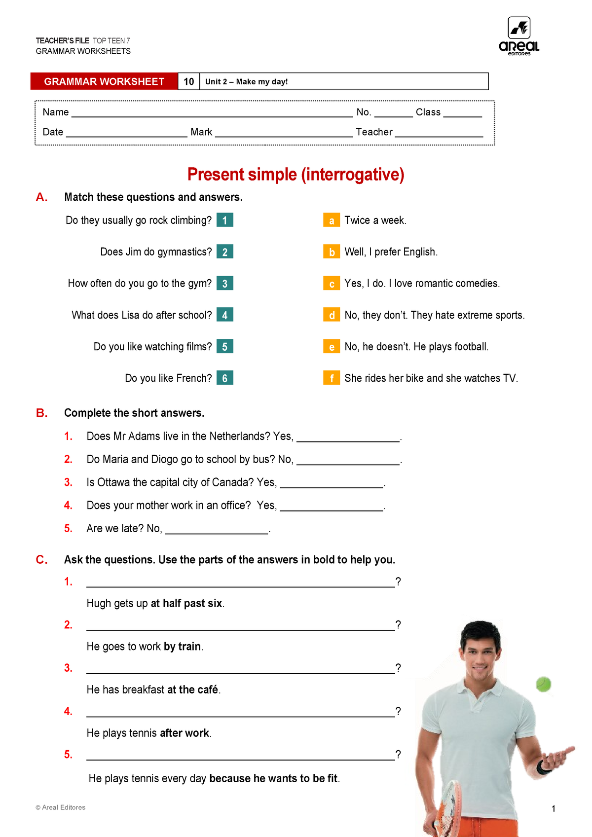 Ae tt721 grammar worksheet 10 - TEACHER’S FILE TOP TEEN 7 GRAMMAR ...