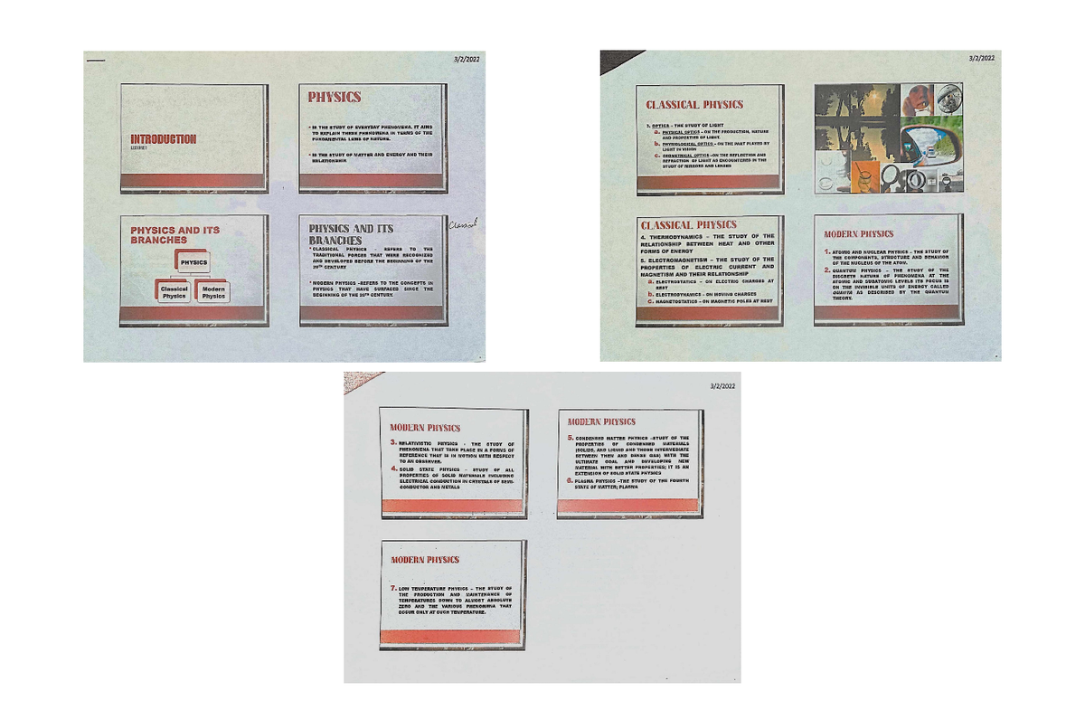 Physics PHYSICS CLASSICAL PHYSICS IS THE STUDY OF EVERYDAY PHENOMENA