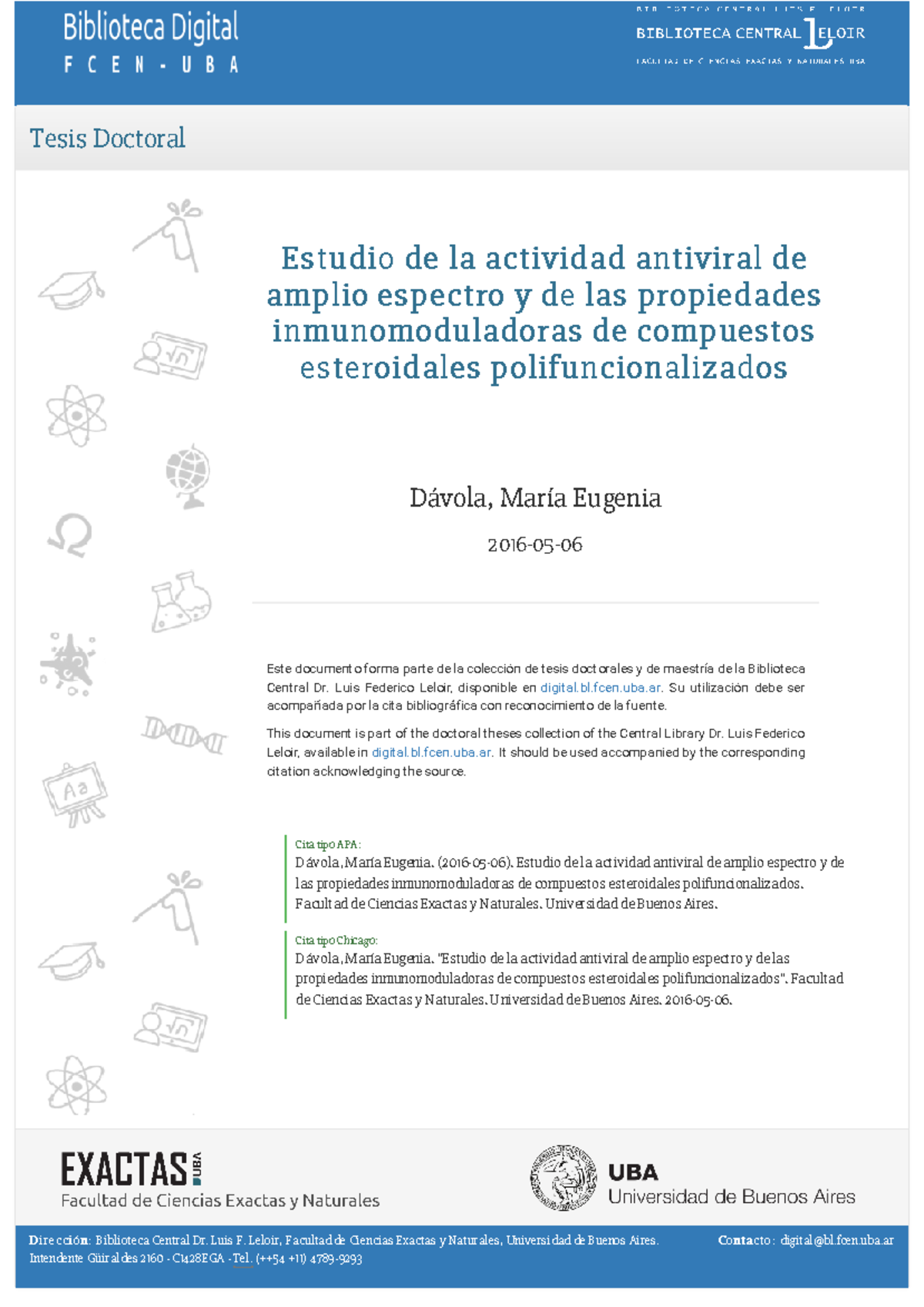 Tesis n6044 Davola Male yeast infection DirecciónDirección