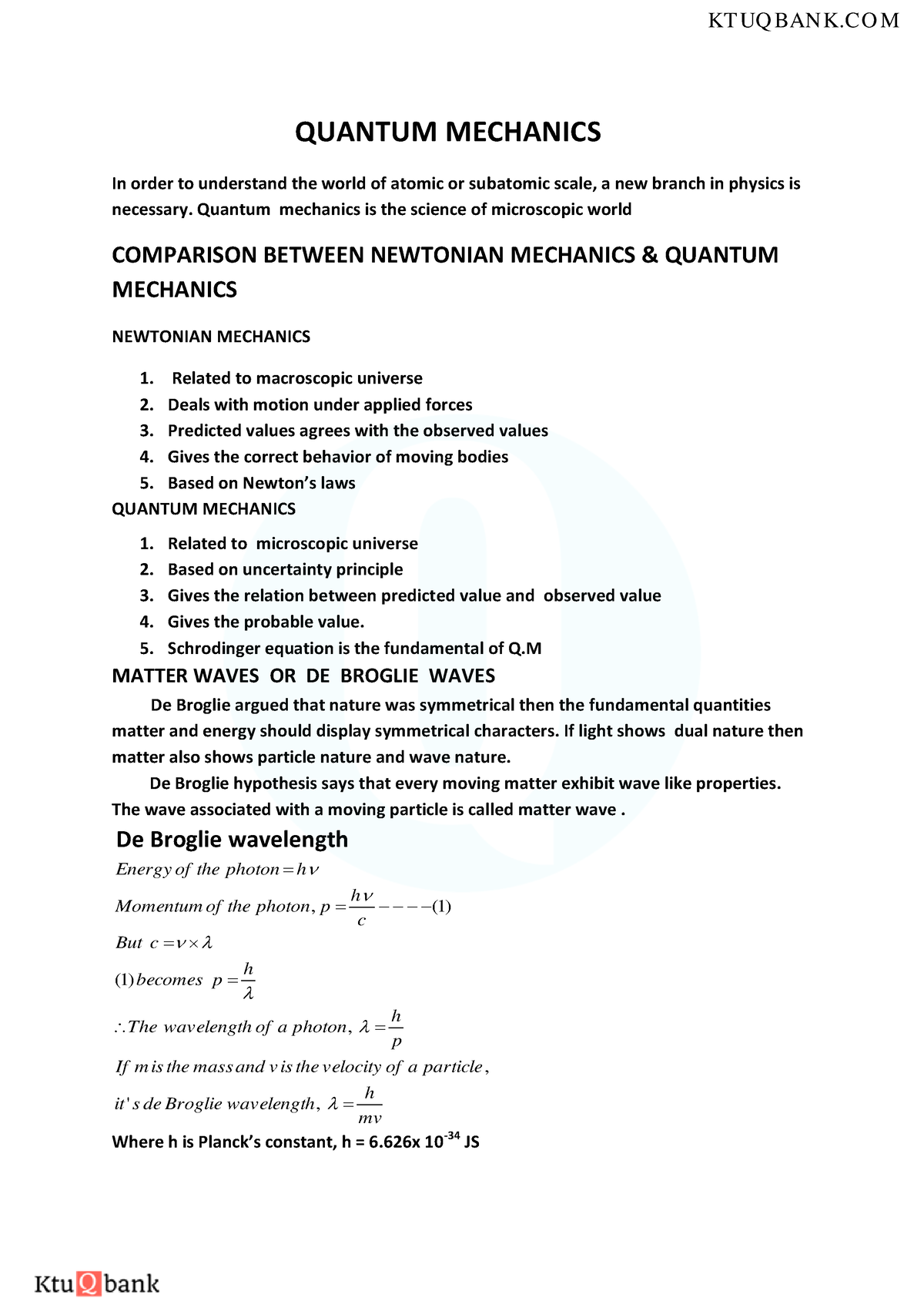 Physics Module 4 - QUANTUM MECHANICS In Order To Understand The World ...