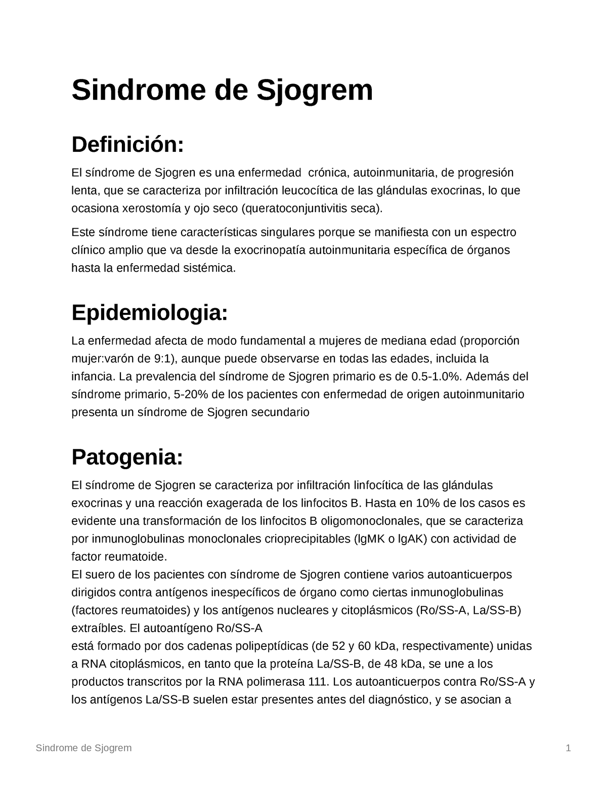 Resumen Sindrome De Sjogren Luis Olvea Sindrome De Sjogrem Definición El Síndrome De Sjogren 3325