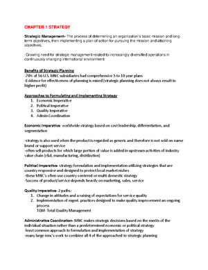 Chapter 3 - Internal Analysis - Value Chain is the steps it takes to ...