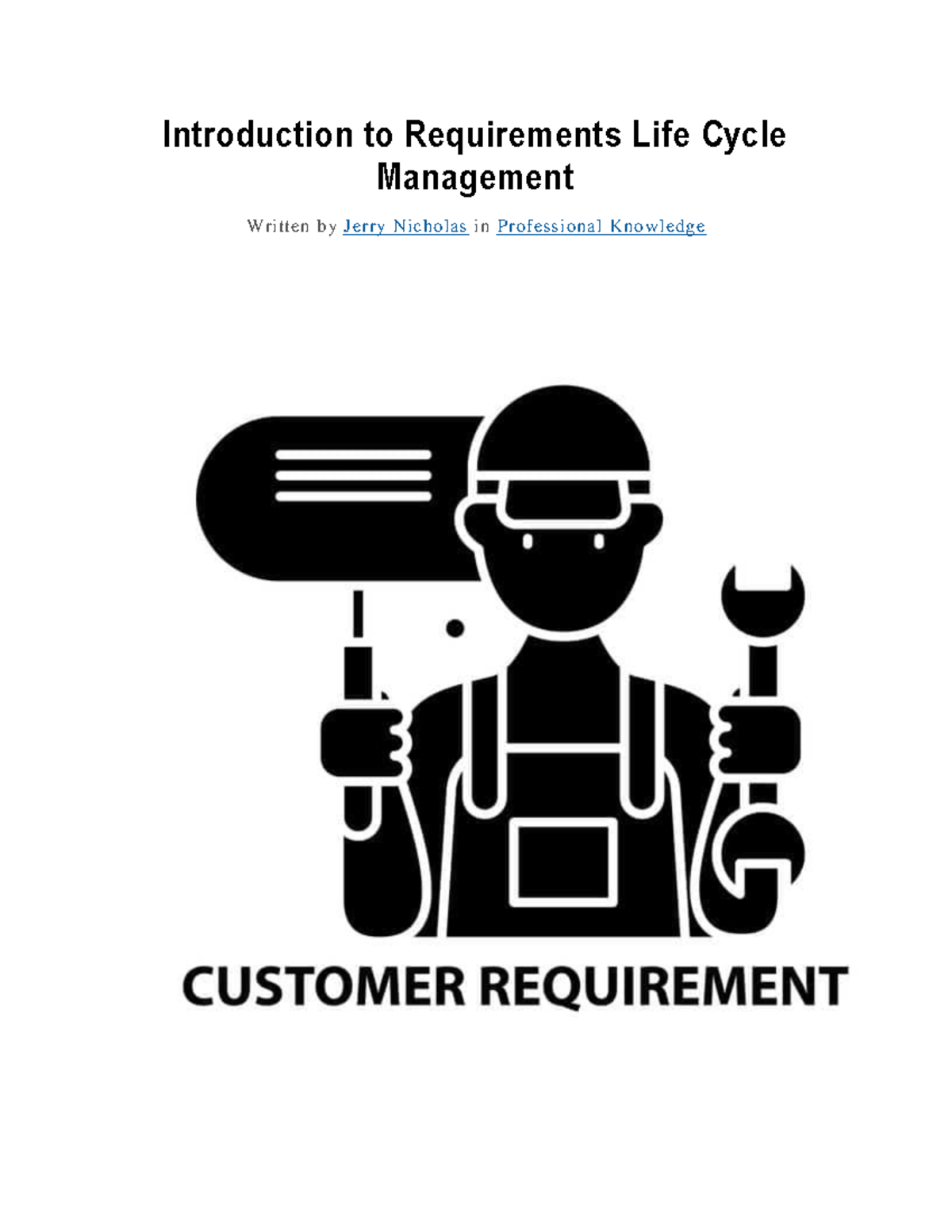 Topic 4 Introduction To Requirements Life Cycle Management