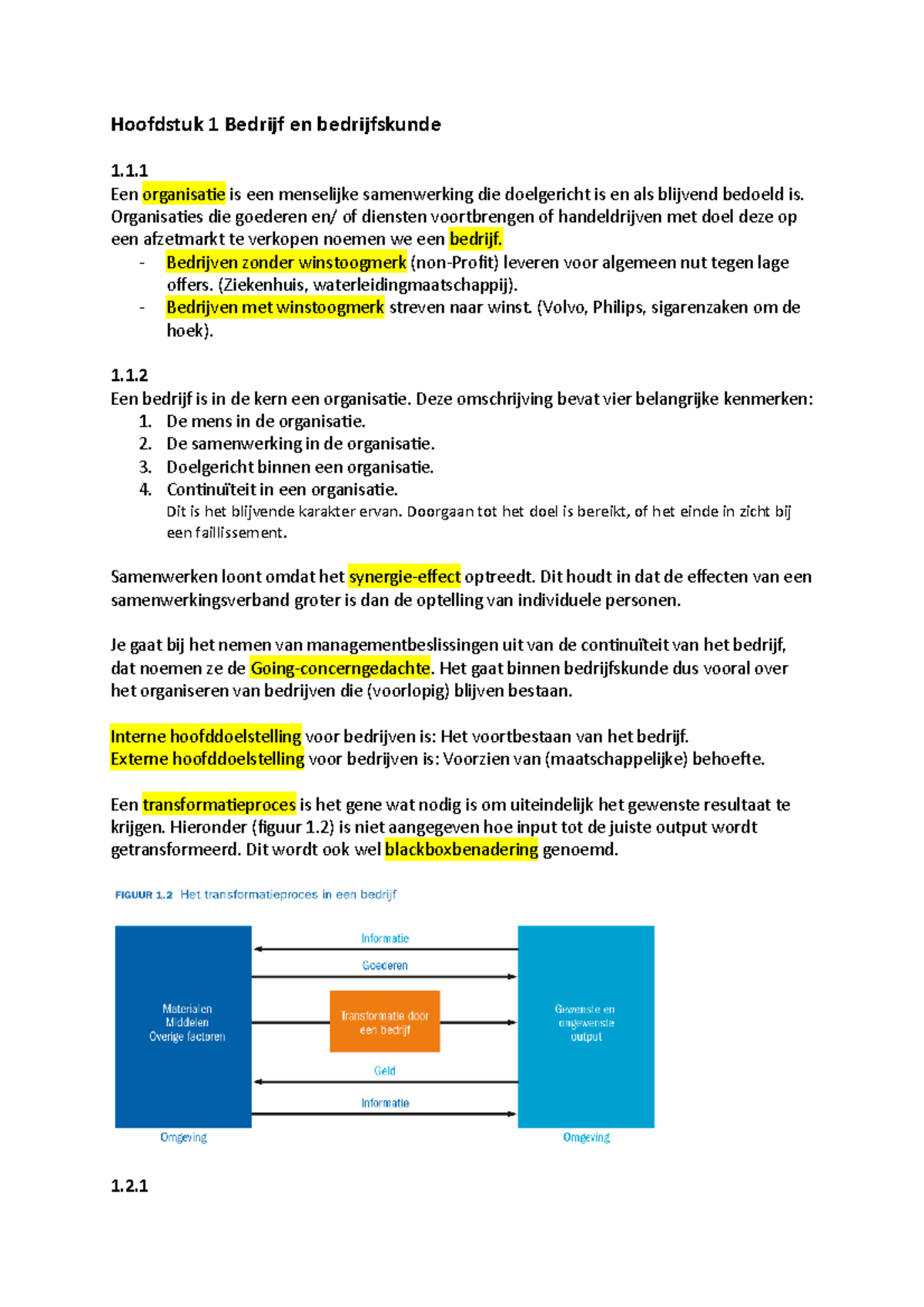 Samenvatting Week 1 - Hoofdstuk 1 Bedrijf En Bedrijfskunde 1. Een ...