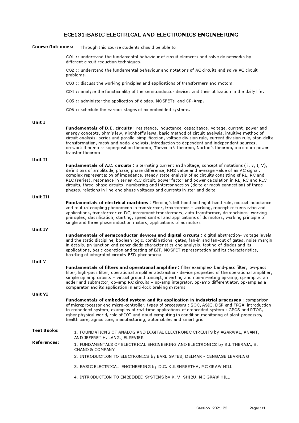 ECE131 Lecture Notes - ECE131:BASIC ELECTRICAL AND ELECTRONICS ...
