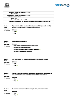 Incident Investigation and Reporting test - WORKSAFE GOVERNMENT OF ...