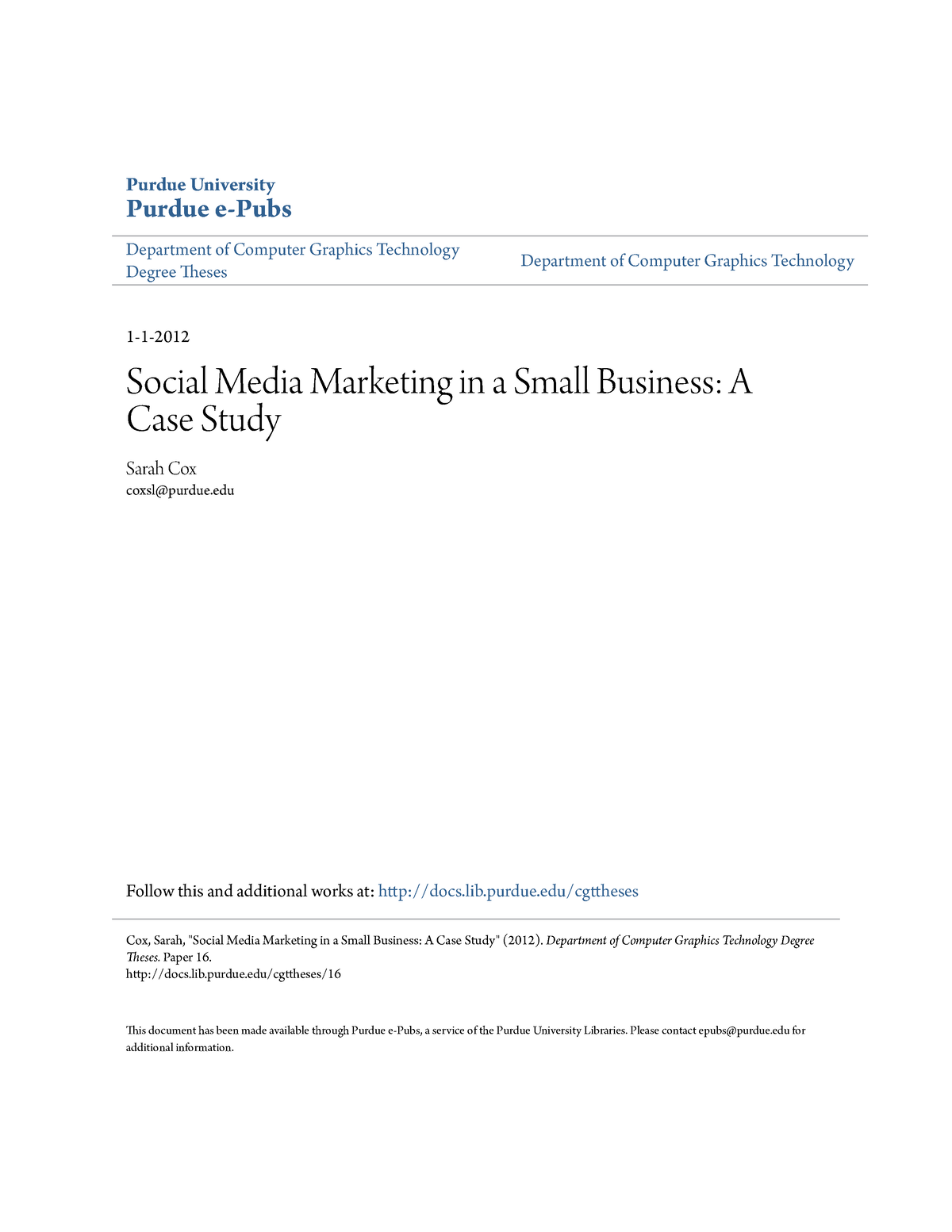 case study social media marketing small business