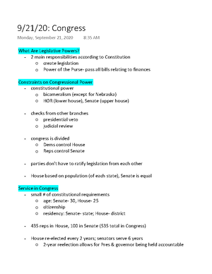GOV THE Constitution notes - GOV CLASS 2- THE CONSTITUTION Why do we ...
