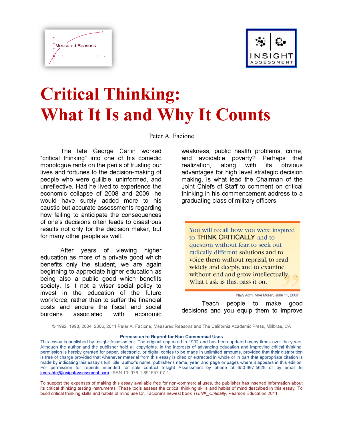 essay on critical thinking skills