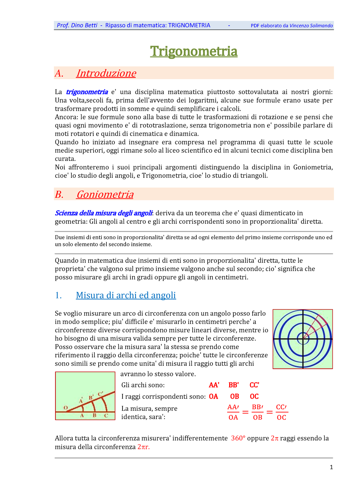 Trigonometria - Definiscono Rispettivamente Le Funzioni Trigonometriche ...