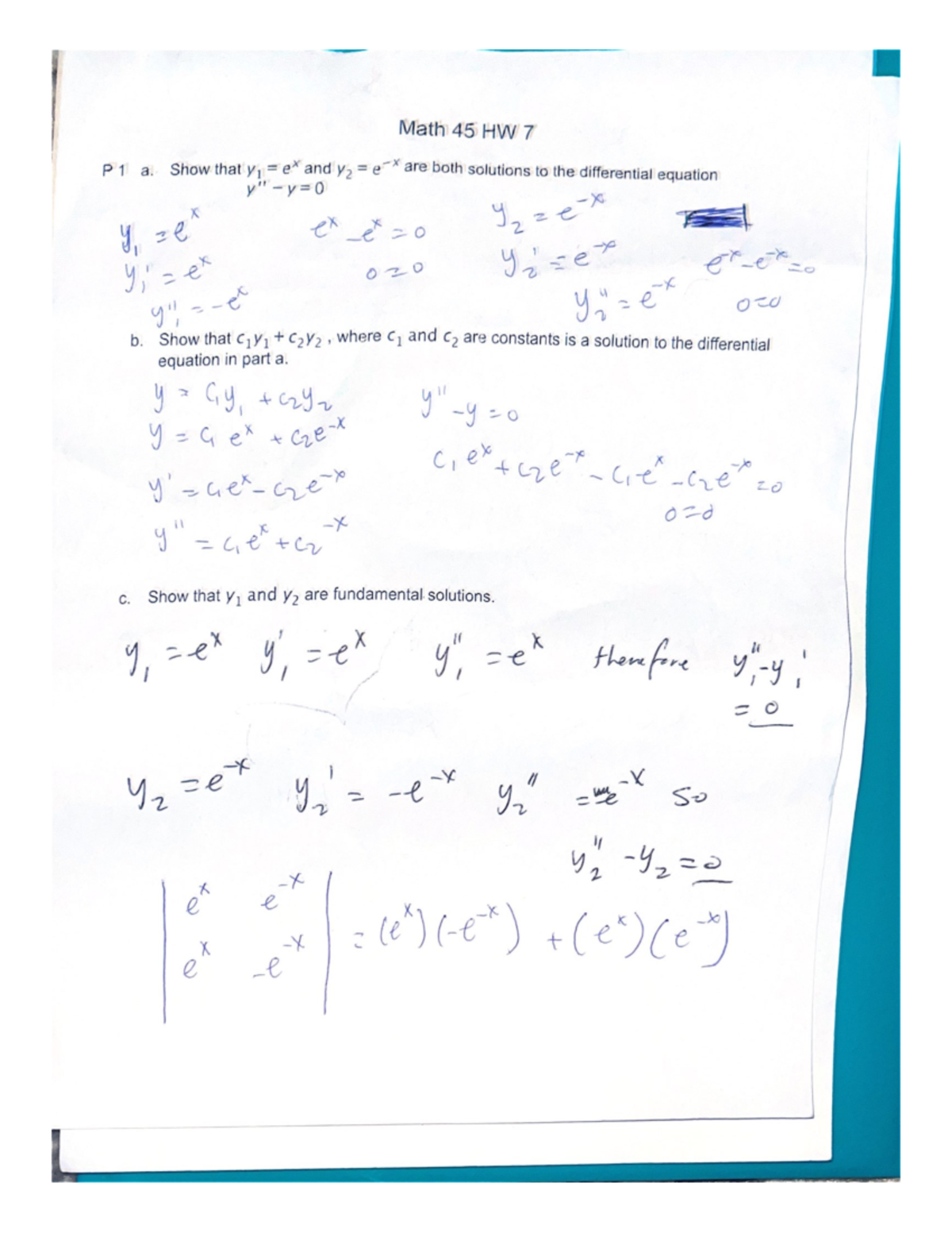 Math 45 HW 8 - Great way to get extra practice. - Math 45 HW 7 P1a
