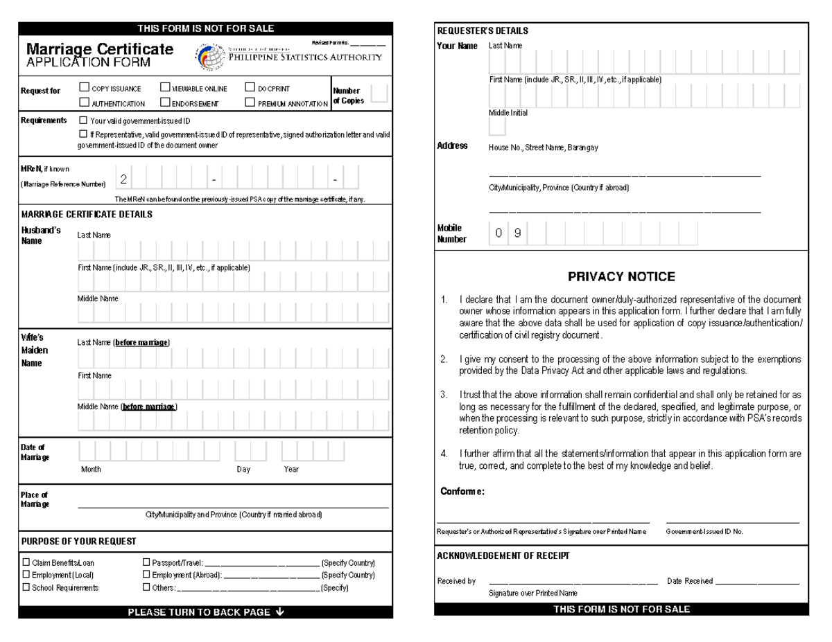 Marriage-editable - SCS - THIS FORM IS NOT FOR SALE Marriage ...