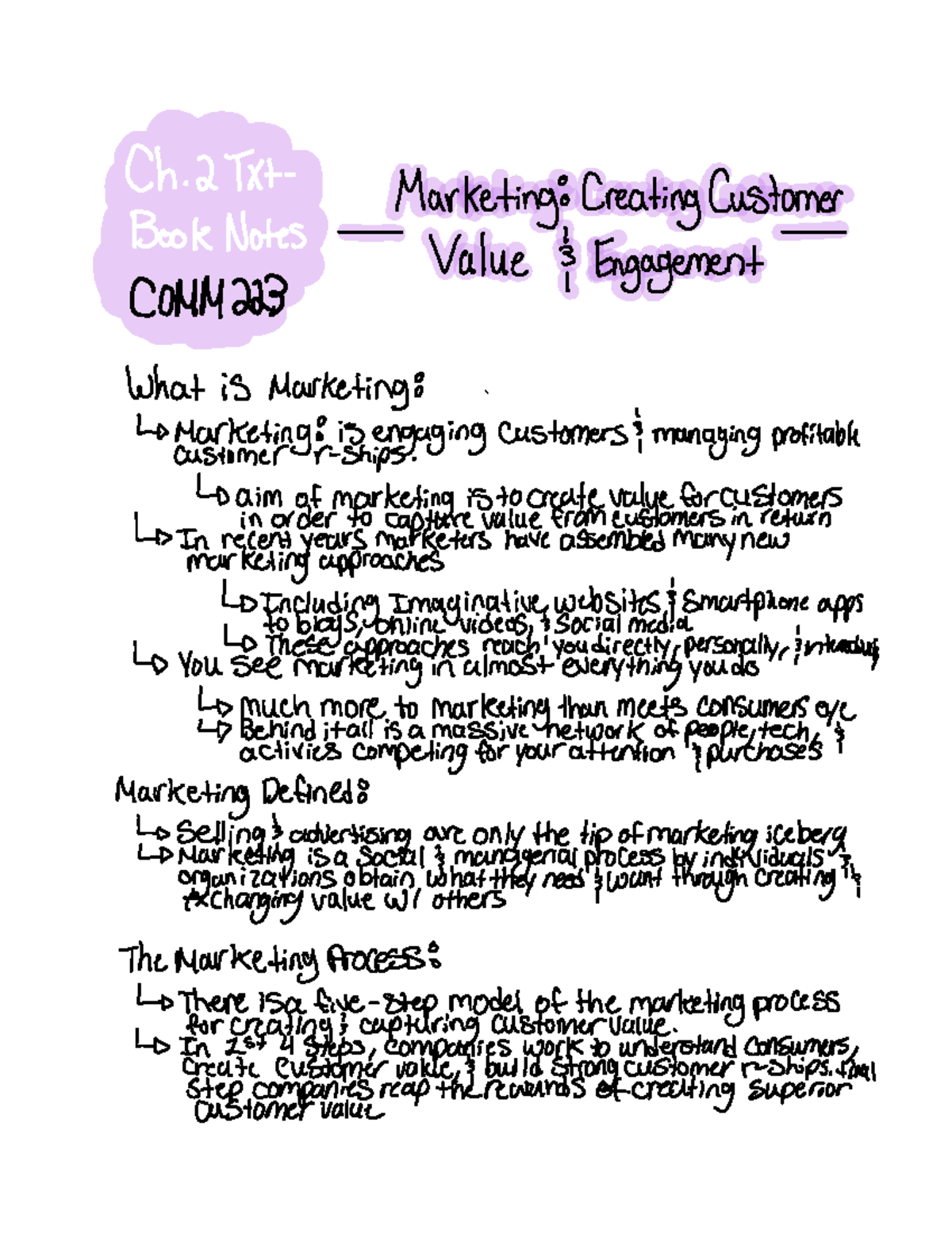 Text book notes - Ch 2 Txt Marketing Creating Customer ...