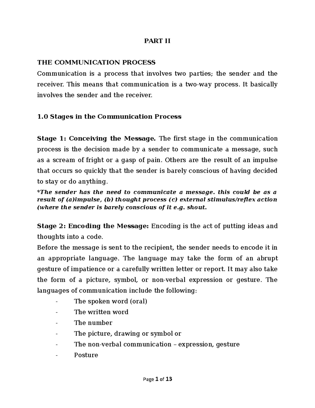 Topic 2. THE Communication Process - Journalism and Media Studies - Studocu