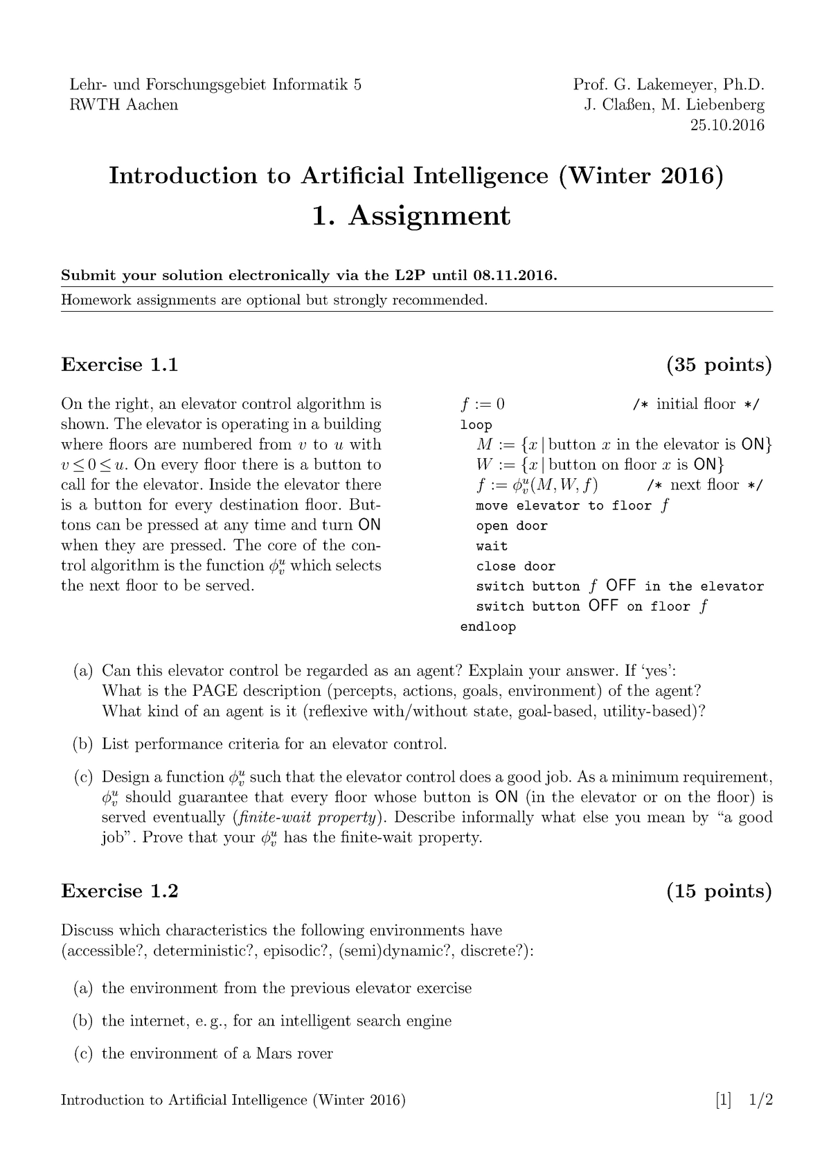 Assignment 1 Ss16 Rwth chen Studocu