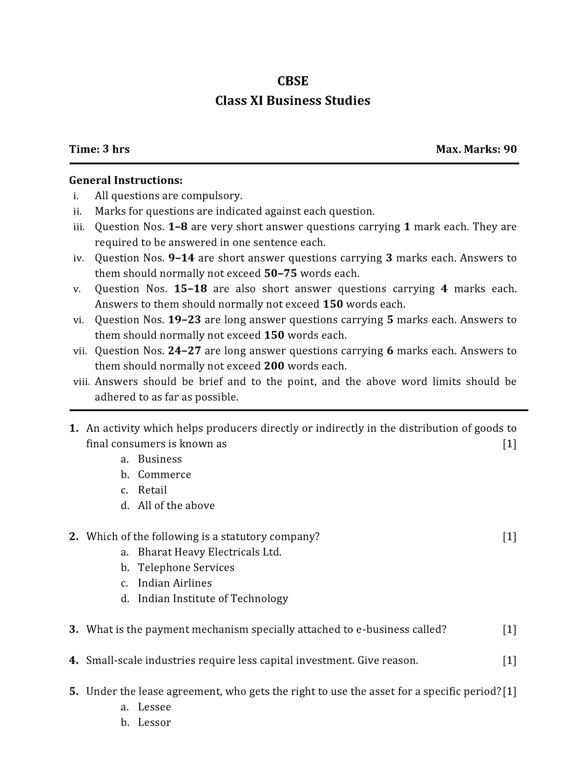 business studies essay paper 1