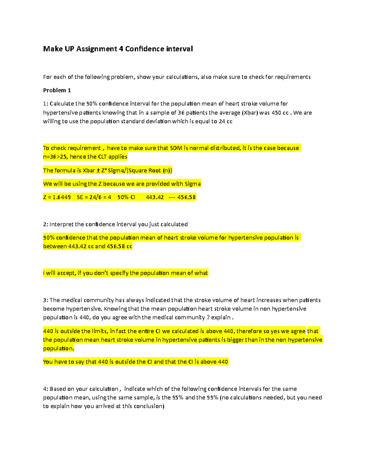 Make up assignment 4 CI KEY 2023 - Make UP Assignment 4 Confidence ...